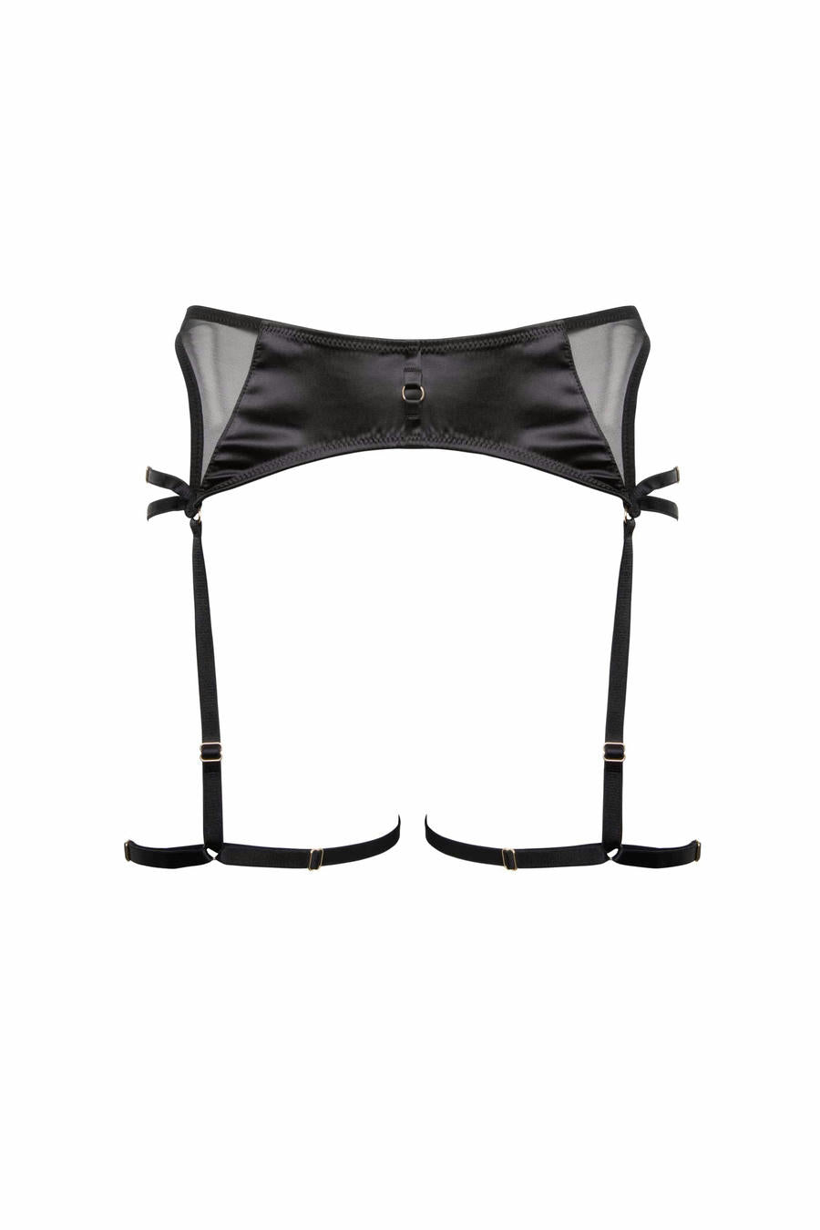 Playful Promises Noelle Black Satin Strappy Sukkanauhavyö