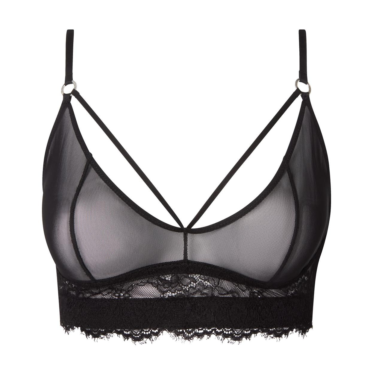 Understatement Lace Mesh Strappy Demi Rintaliivit
