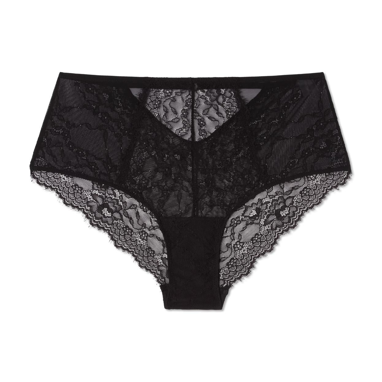 Understatement Lace Mesh Strappy Highwaist Briefs Black Alushousut