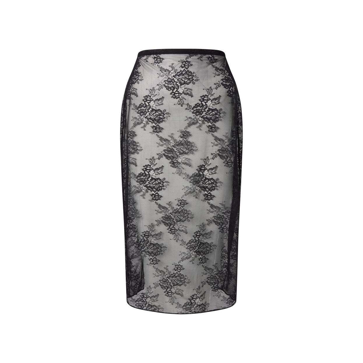 Understatement Lace Midi Skirt Musta Pitsihame