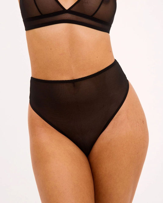 Understatement Mesh Highwaist Thong Black Stringit