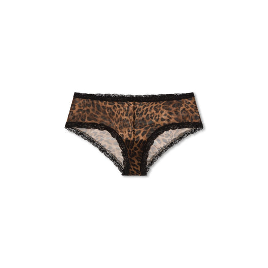 Understatement Mesh Lace Trim Dark Leopard Hipster Alushousut