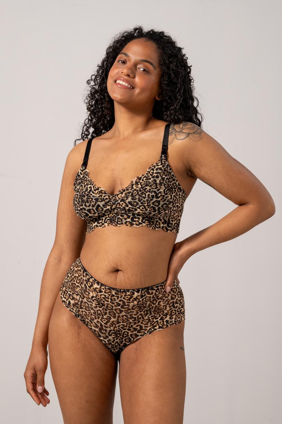 Understatement Lace Highwaist Briefs Gold Leopard Alushousut
