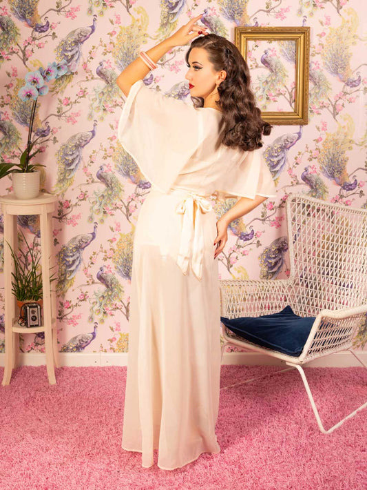 What Katie Did 1930s Sheer Lounging Robe Läpikuultava Aamutakki