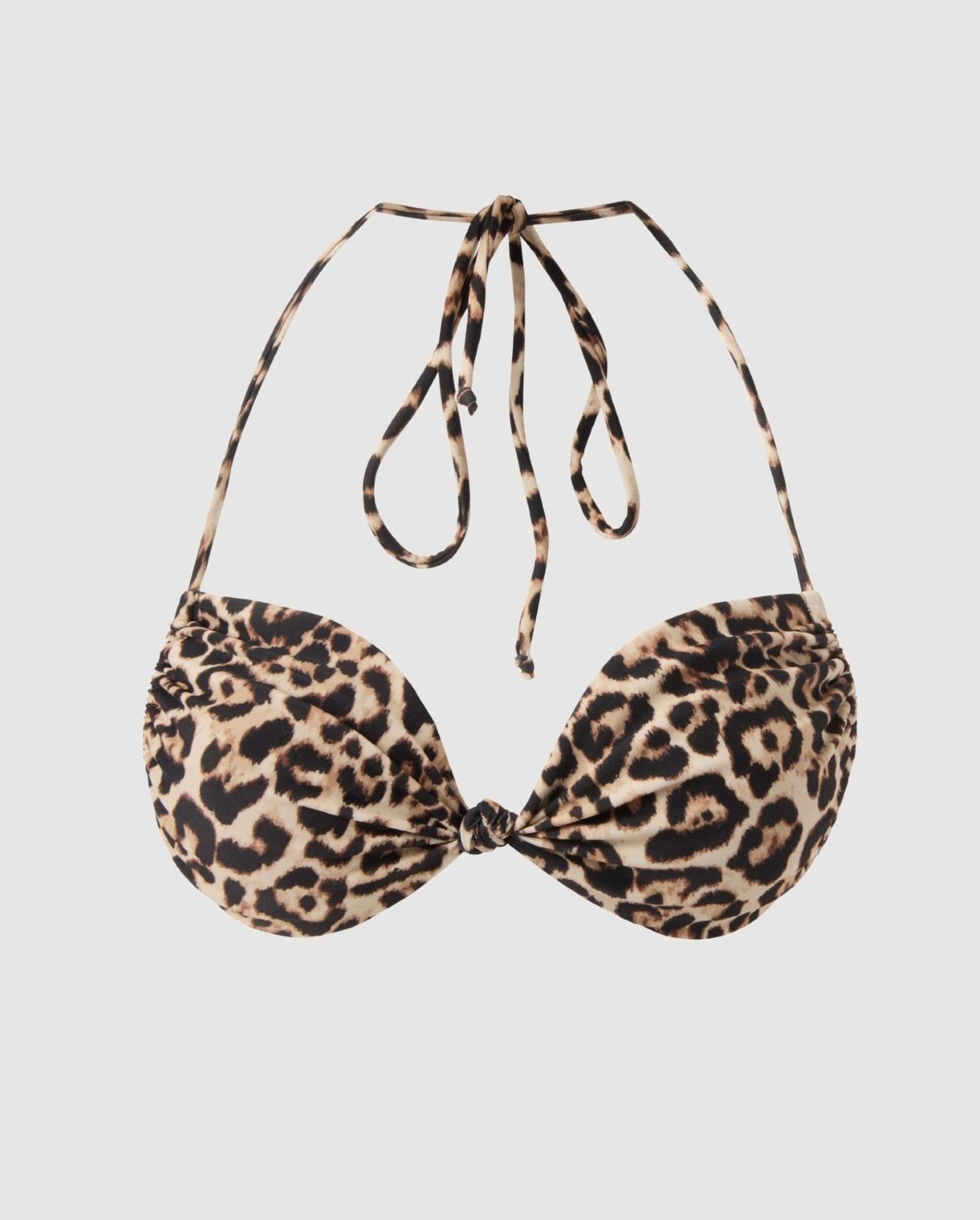 Understatement Flipped Triangle Bikini Top Leopard Bikiniyläosa