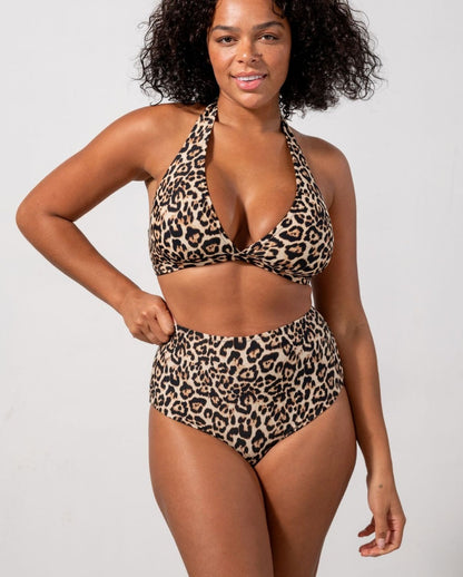 Understatement Halter Bikini Top Leopard Bikiniyläosa
