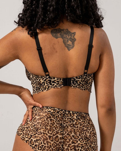Understatement Lace Nursing Bralette Gold Leopard Imetysliivit