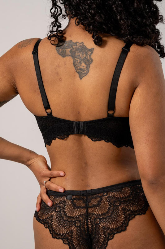 Understatement Lace Nursing Bralette Mustat Imetysliivit