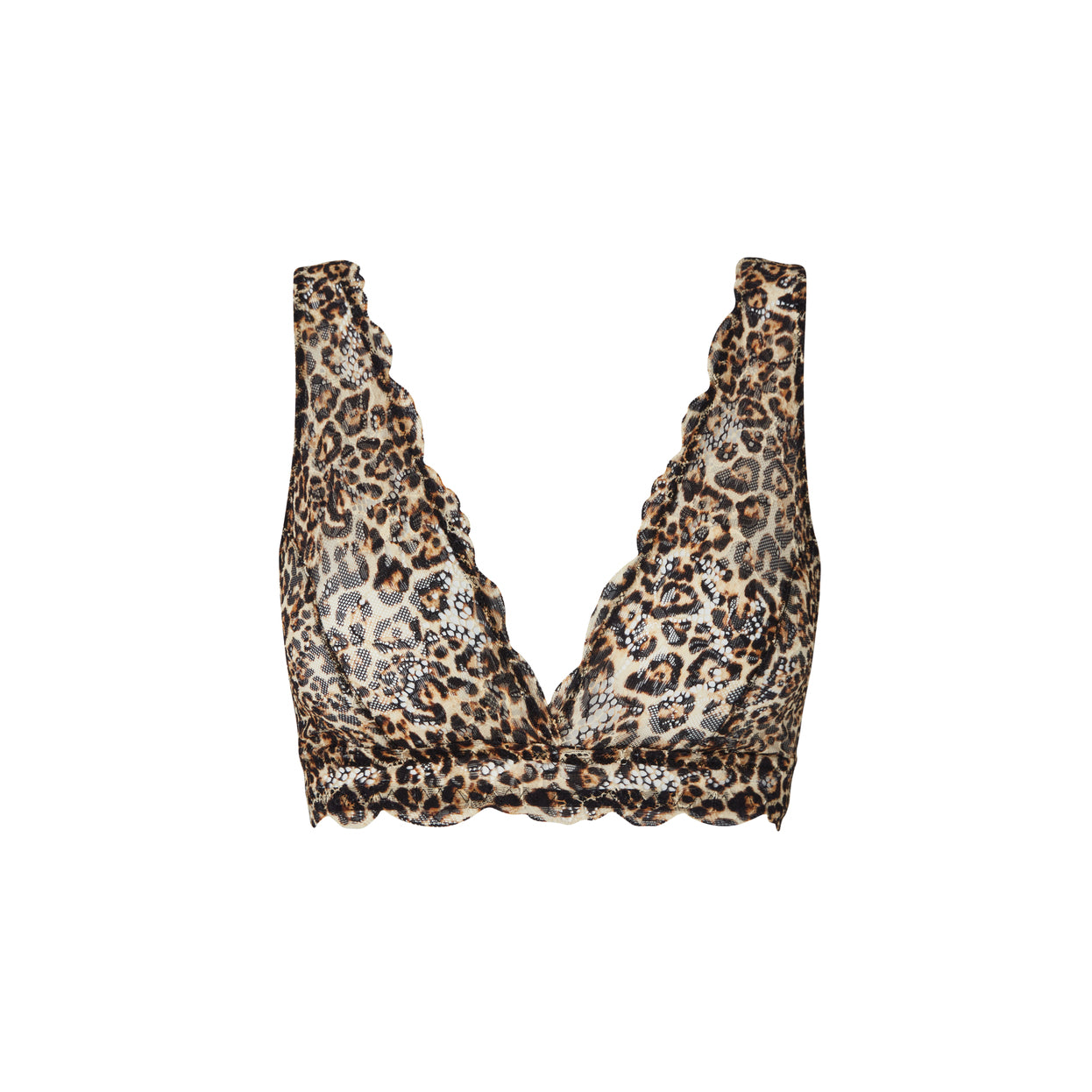 Understatement Lace Plunge Bralette Gold Leopard Rintaliivit