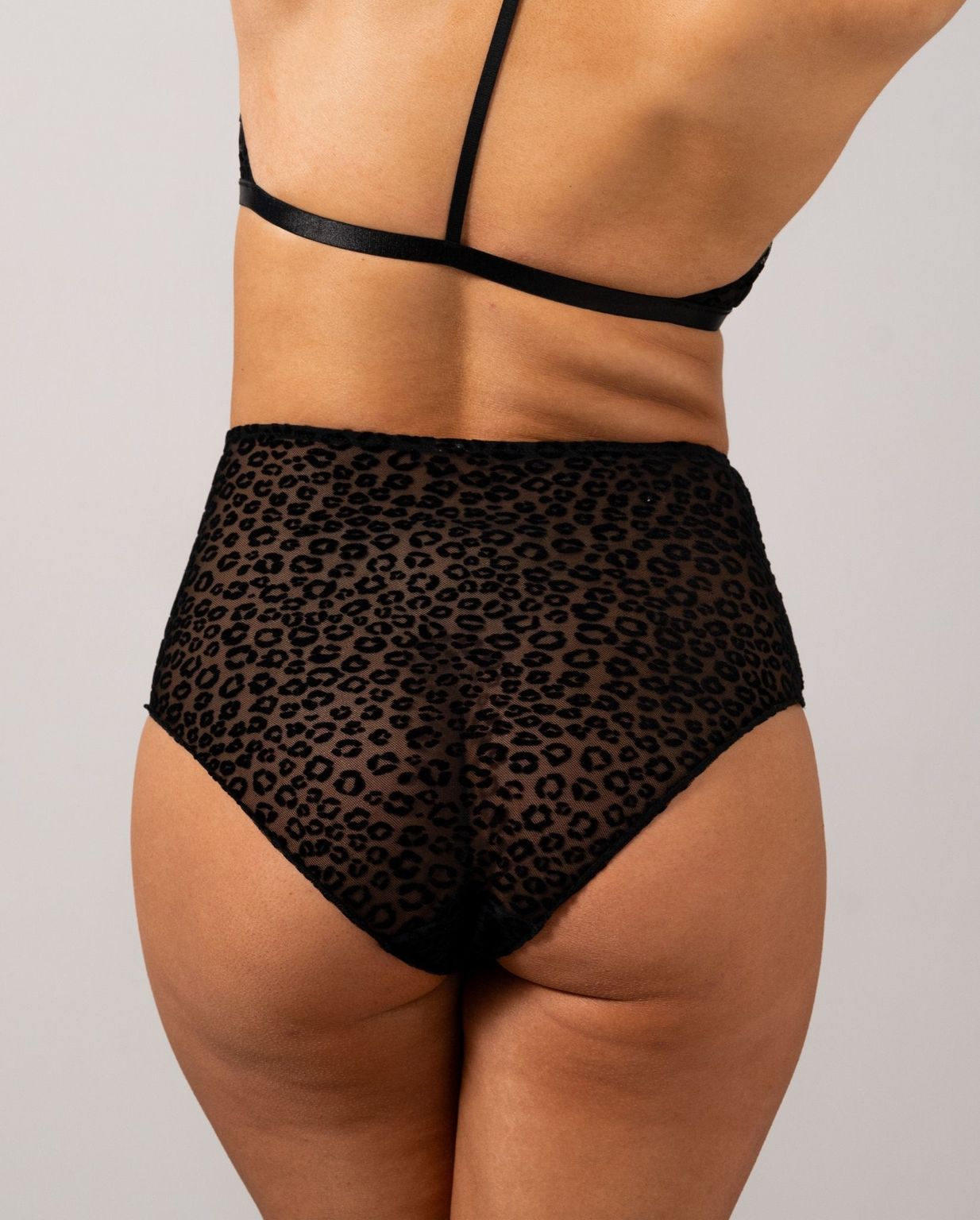 Understatement Mesh Highwaist Briefs Black Leopard Alushousut