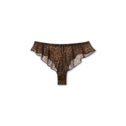 Understatement Mesh Ruffle Cheeky Dark Leopard Läpikuultavat Alushousut