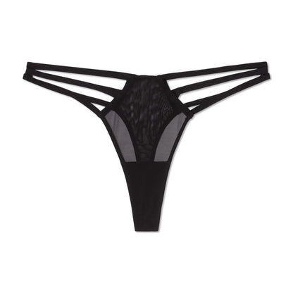 Understatement Mesh Strappy Thong Black Stringit