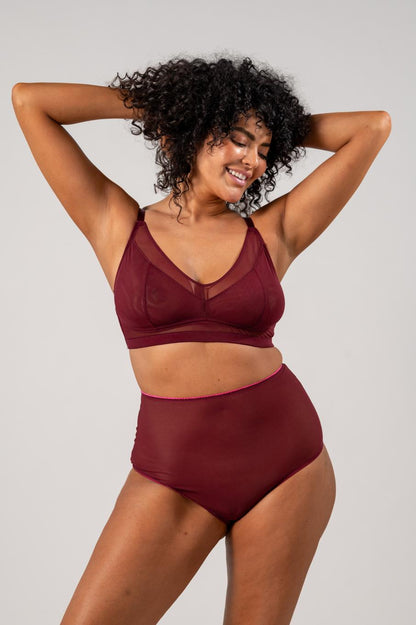 Understatement Mesh Support+ Bralette Burgundy Rintaliivit