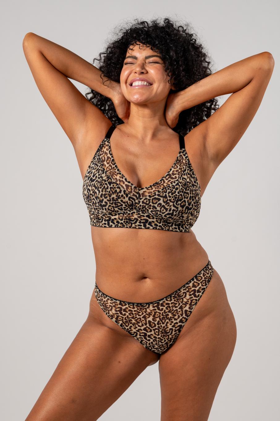 Understatement Mesh Support+ Bralette Leopard Rintaliivit